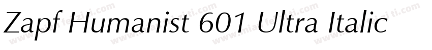 Zapf Humanist 601 Ultra Italic BT字体转换